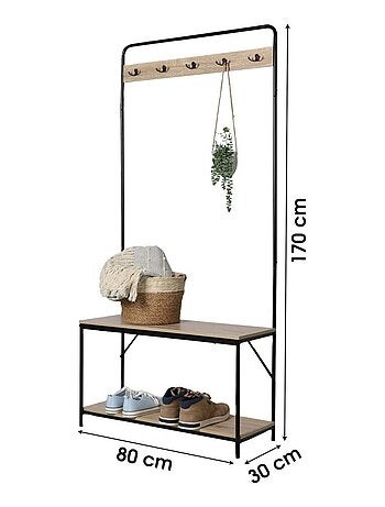 Etagère porte manteaux avec range chaussures