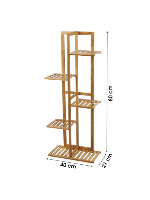 Etagère porte plantes en bambou 5 niveaux - Kiabi Etagère porte plantes en bambou 5 niveaux - Kiabi