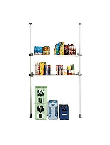 Etagère pour machine à laver et toilette - H. 165/300 cm - Gris