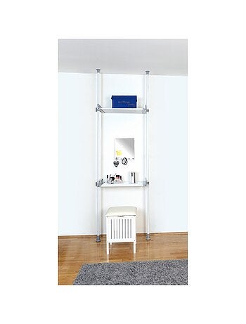 Etagère pour machine à laver et toilette - H. 165/300 cm - Gris