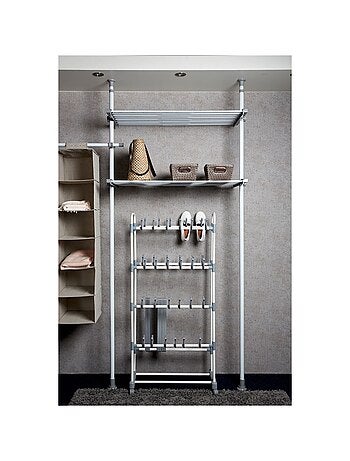 Etagère pour machine à laver et toilette - H. 165/300 cm - Gris