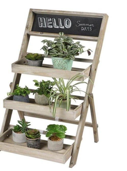 Etagère pour plantes 3 niveaux avec ardoise - Kiabi