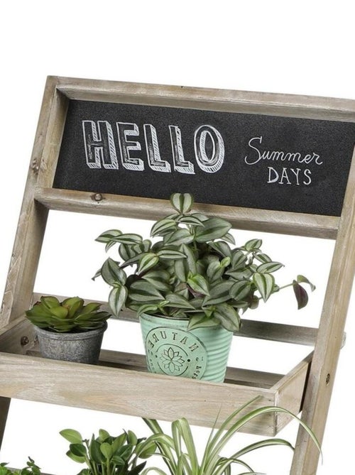 Etagère pour plantes 3 niveaux avec ardoise - Kiabi