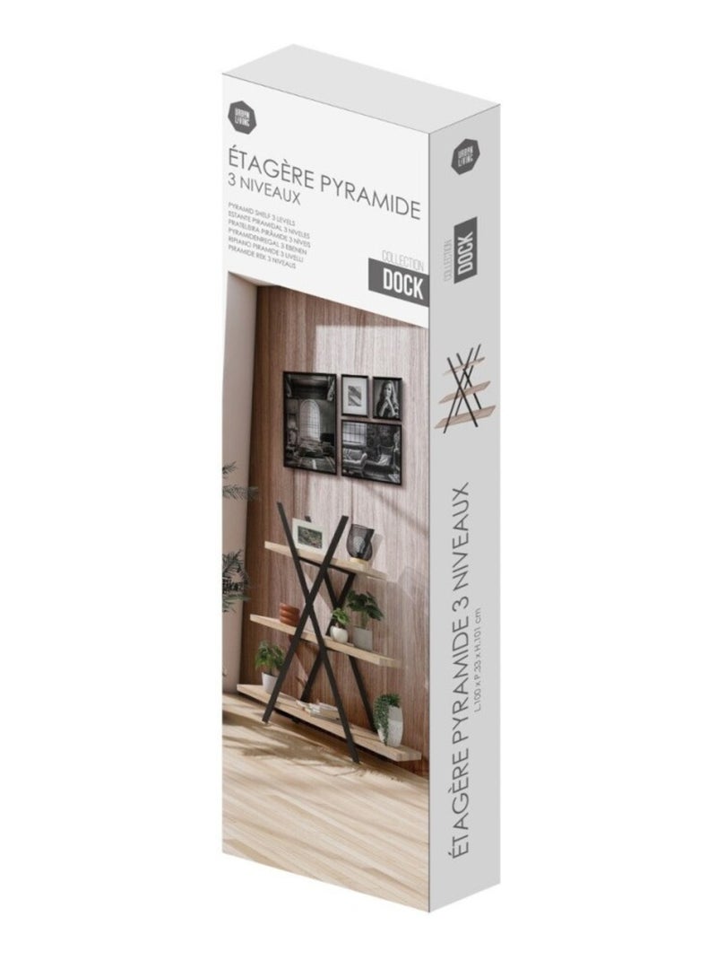Etagère pyramide 3 étages DOCK Noir - Kiabi
