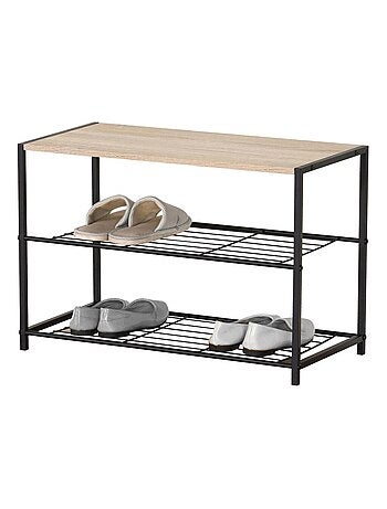 Etagère range chaussures 2 niveaux 63x30xh43cm