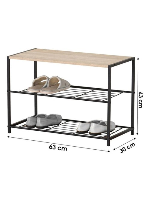 Etagère range chaussures 2 niveaux 63x30xh43cm - Kiabi