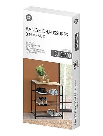 Etagère range chaussures 3 niveaux 63x30xh63cm