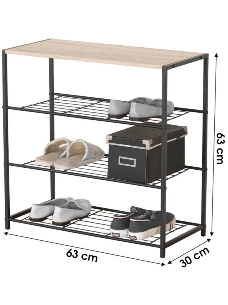 Etagère range chaussures 3 niveaux 63x30xh63cm Argent - Kiabi