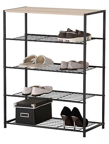 Etagère range chaussures 4 niveaux 63x30xh83cm
