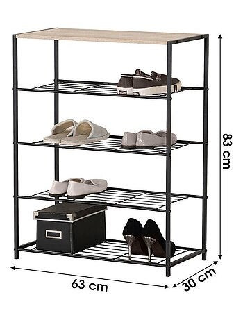 Etagère range chaussures 4 niveaux 63x30xh83cm