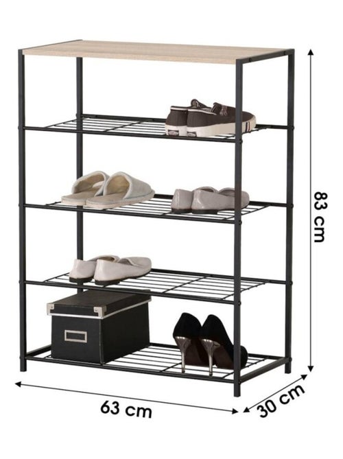 Etagère range chaussures 4 niveaux 63x30xh83cm - Kiabi