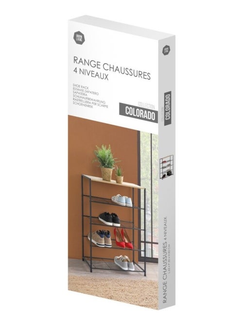 Etagère range chaussures 4 niveaux 63x30xh83cm - Kiabi
