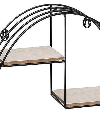 Etagère ronde en bois et métal