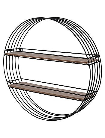 Étagère ronde en métal et bois D45 - Kiabi
