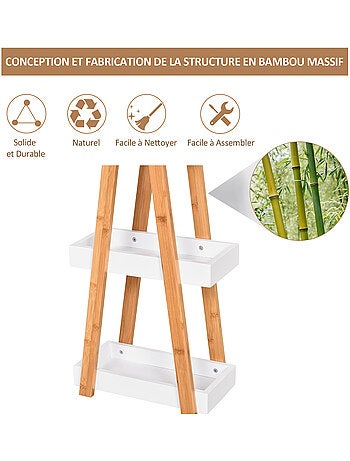 Etagère salle de bain bambou 3 paniers