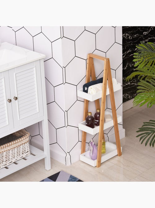 Etagère salle de bain bambou 3 paniers - Kiabi Etagère salle de bain bambou 3 paniers - Kiabi