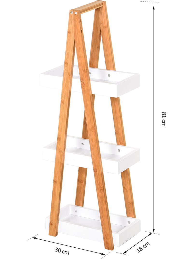 Etagère salle de bain bambou 3 paniers Blanc Blanc - Kiabi