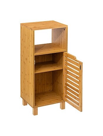 Etagère salle de bain Sicela en bambou - L. 33 x H. 80 cm - Marron