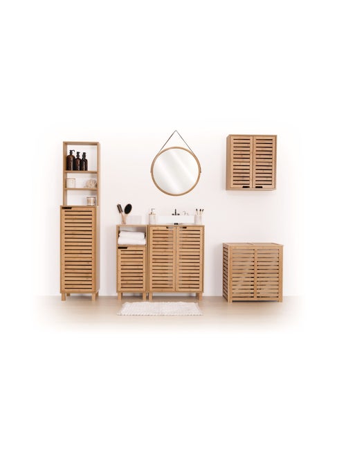 Etagère salle de bain Sicela en bambou - L. 33 x H. 80 cm - Marron - Kiabi