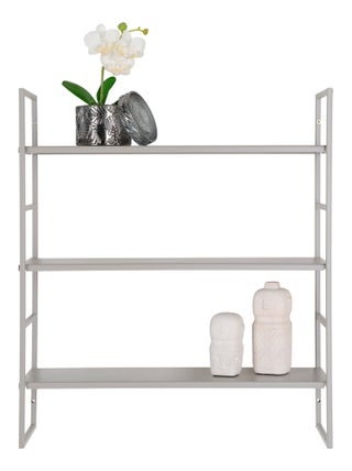 Étagères Beja - Étagères, acier, gris froid, 3 étagères 48x17x55 cm