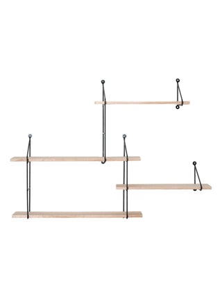 Étagères murale à 4 étages en bois naturel avec - House Nordic