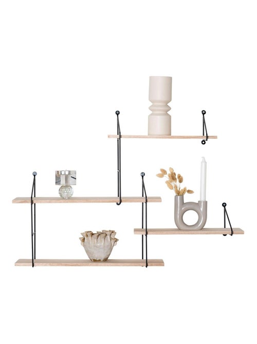 Étagères murale à 4 étages en bois naturel avec - House Nordic - Kiabi