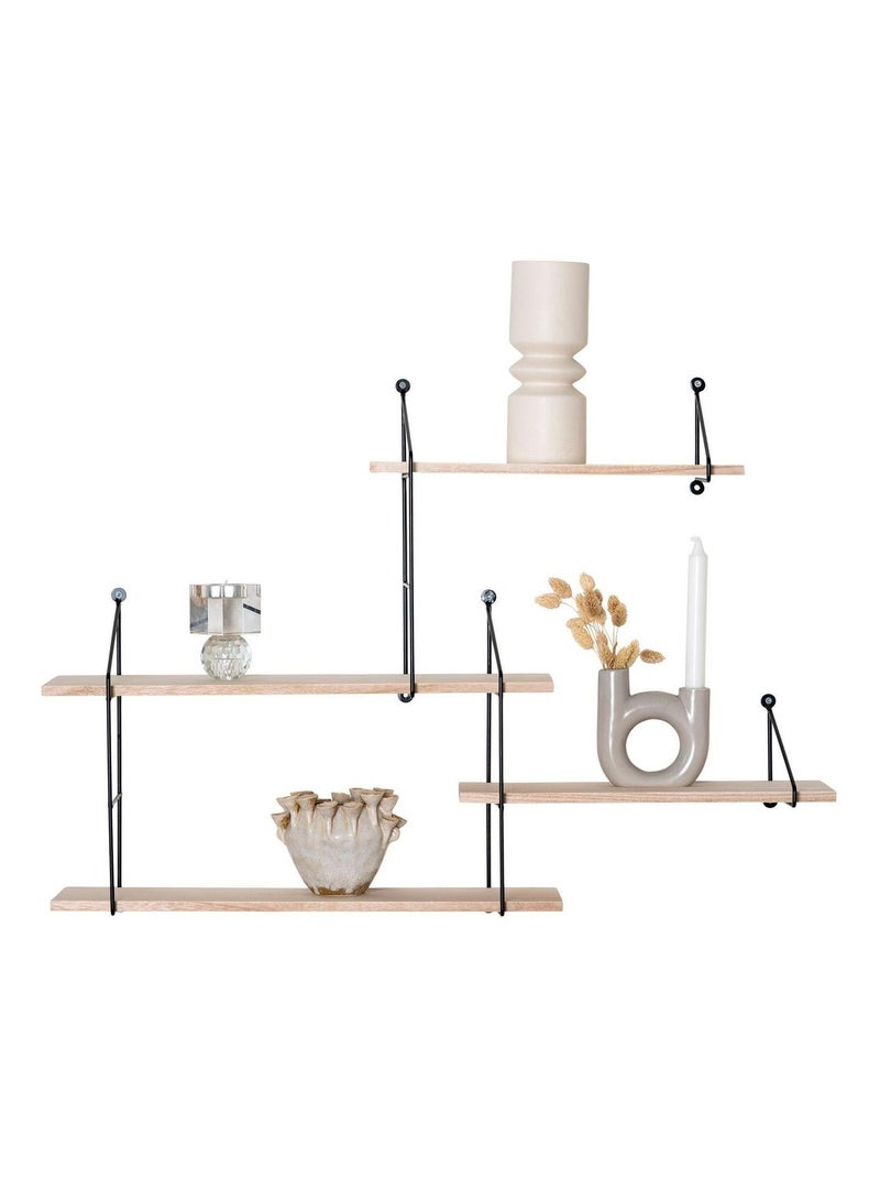 Étagères murale à 4 étages en bois naturel avec - House Nordic Multicolore - Kiabi