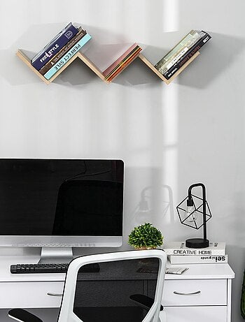 Etagères murale flottante - design contemporain en V - kit fixation inclus