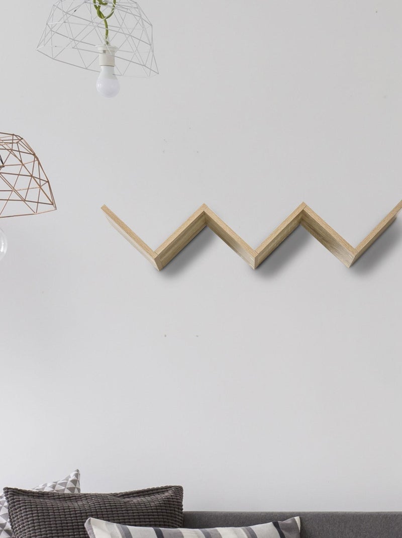 Etagères murale flottante - design contemporain en V - kit fixation inclus Beige - Kiabi