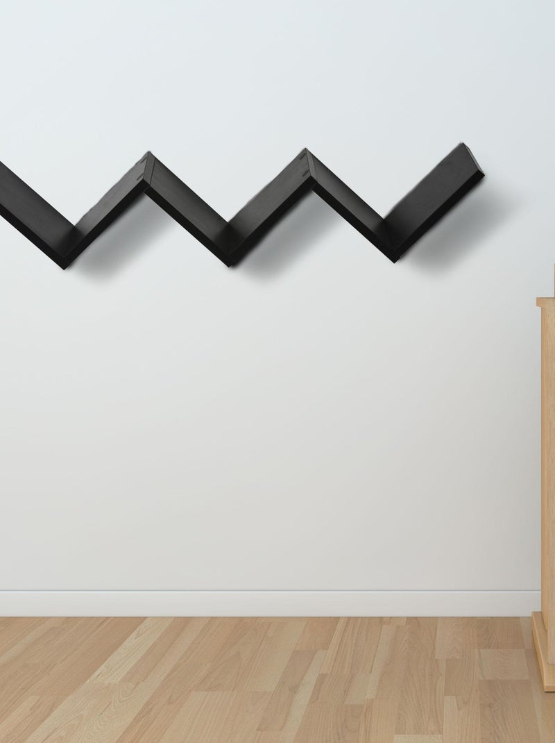 Etagères murale flottante - design contemporain en V - kit fixation inclus Noir - Kiabi