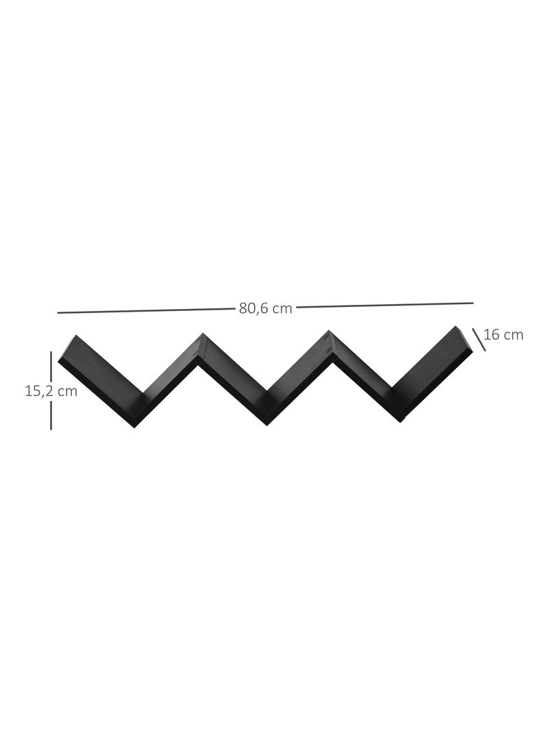 Etagères murale flottante - design contemporain en V - kit fixation inclus Noir - Kiabi