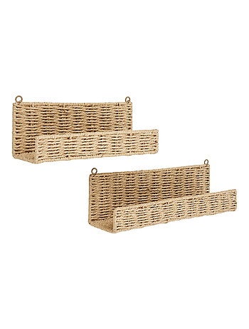 Étagères murales Treviso - Étagères murales, papier, naturel, lot de 2