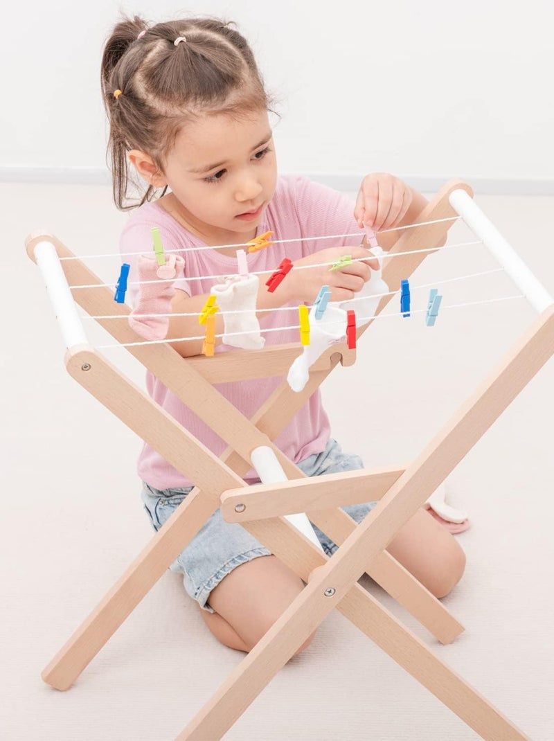 Étendoir à linge en bois Beige - Kiabi
