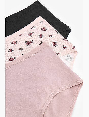 Etherea culottes slip fleuries taille haute, lot de 3 penti