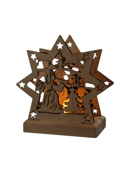 Etoile ange de noel en bois a led - Kiabi