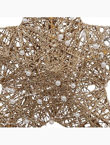 Étoile décorative perle dorée h35cm