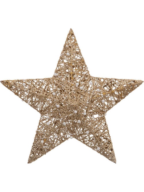 Étoile décorative perle dorée h35cm - Kiabi