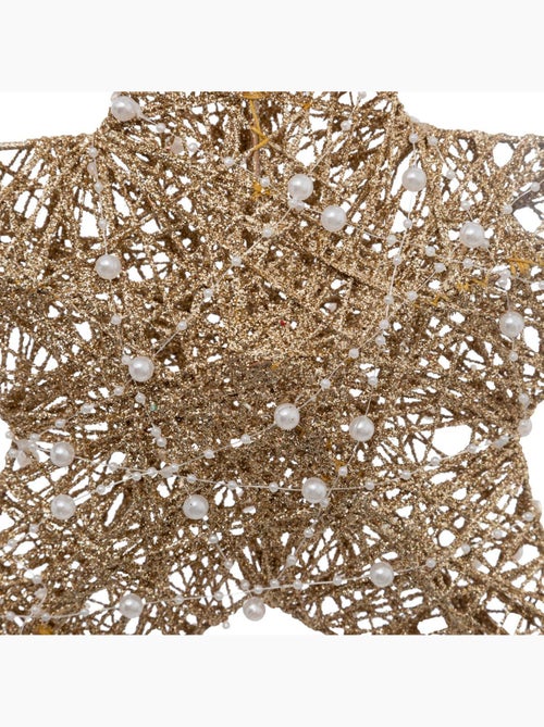 Étoile décorative perle dorée h35cm - Kiabi