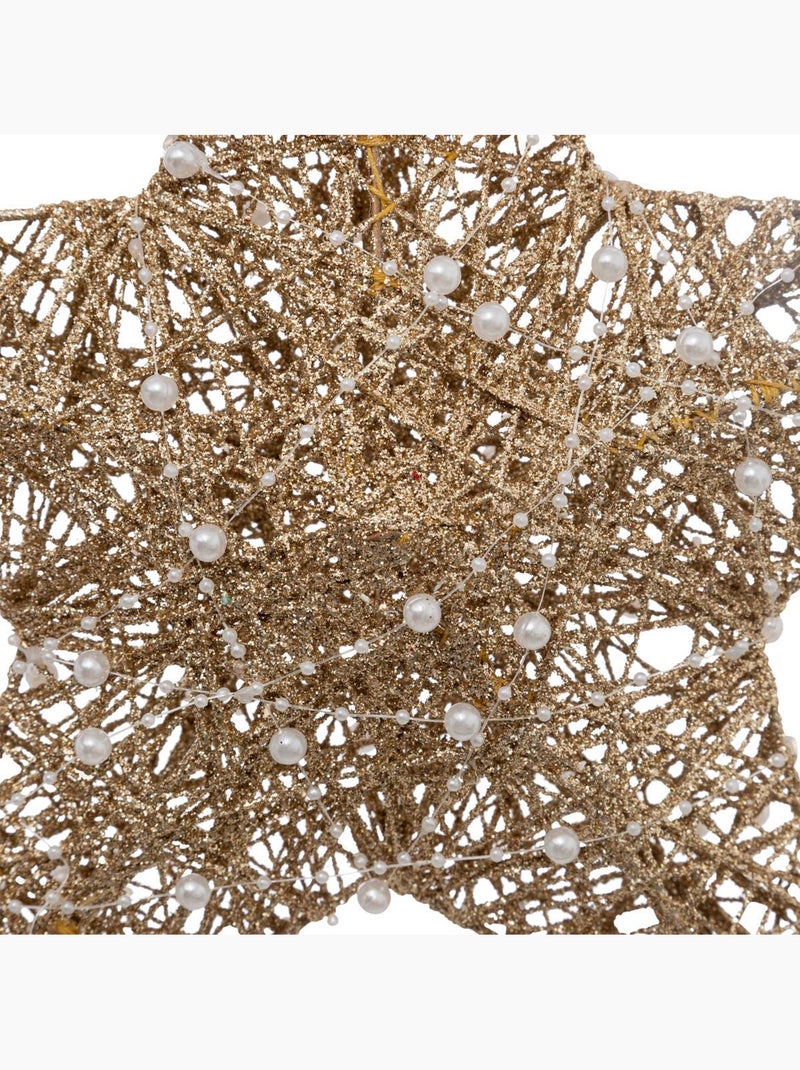 Étoile décorative perle dorée h35cm Champagne - Kiabi