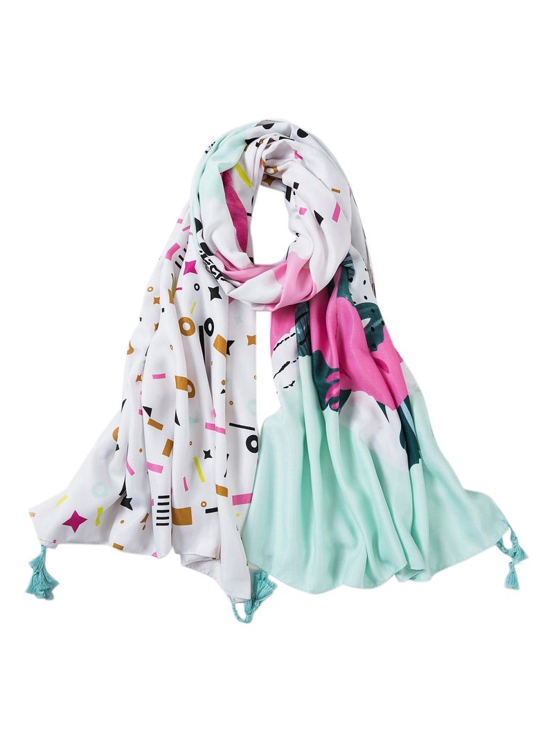 Étole coton Patch Print Athéna Beige - Kiabi