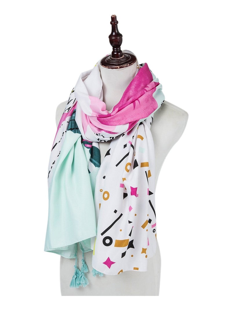 Étole coton Patch Print Athéna Beige - Kiabi