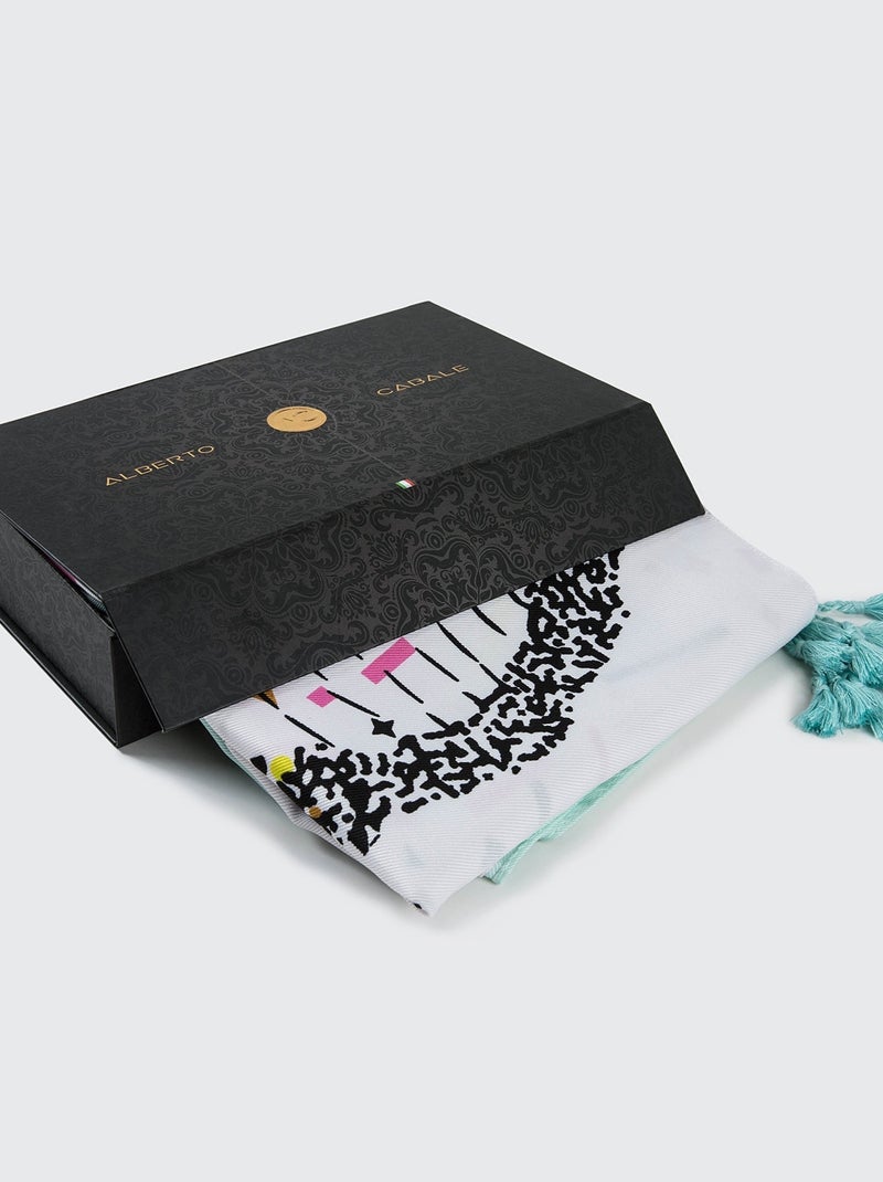 Étole coton Patch Print Athéna Beige - Kiabi