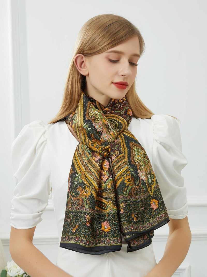 Etole de soie Fiore Barocco Vert - Kiabi