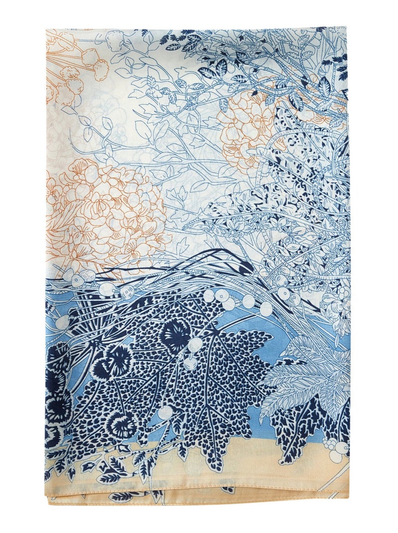 Etole de soie Flora Vivace Bleu - Kiabi