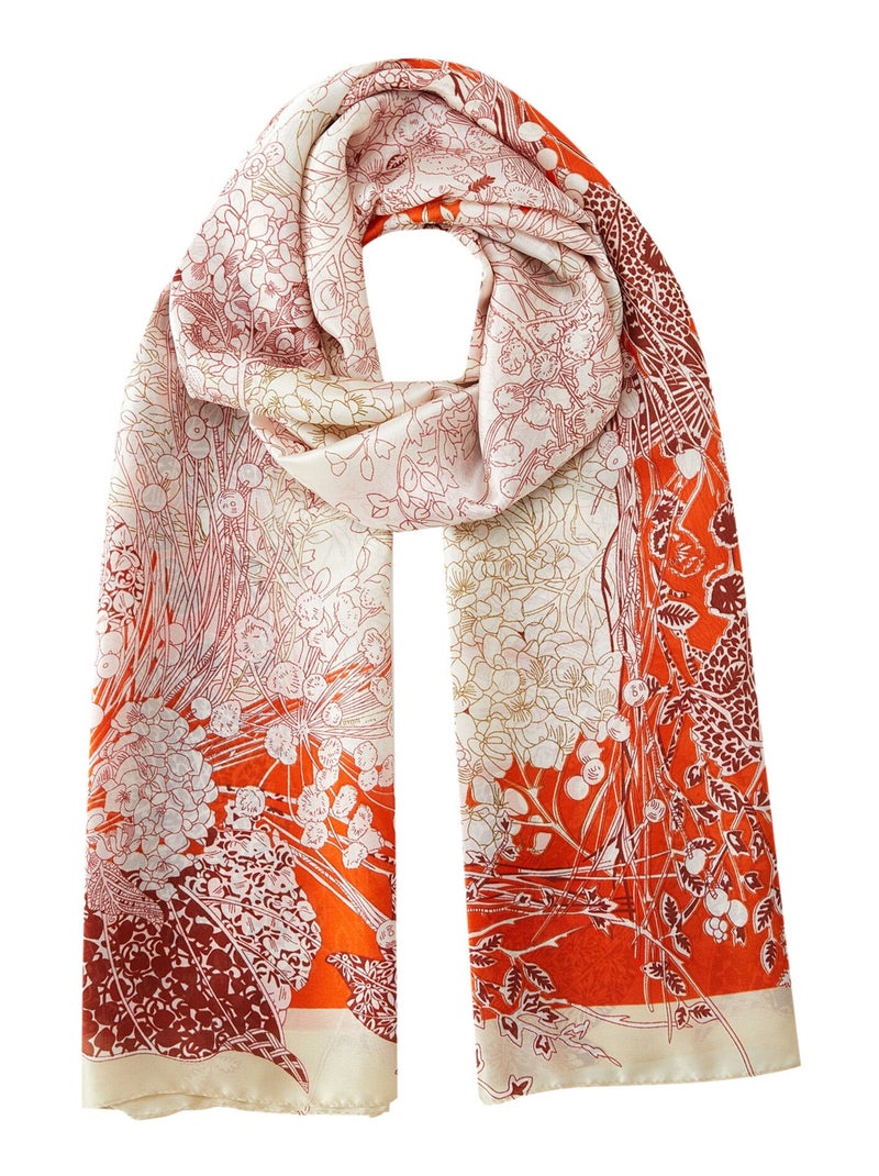 Etole de soie Flora Vivace Orange - Kiabi