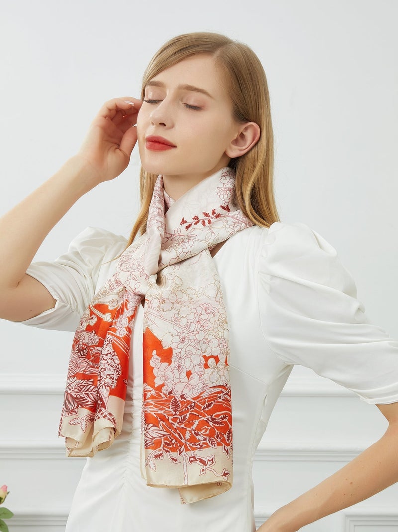 Etole de soie Flora Vivace Orange - Kiabi