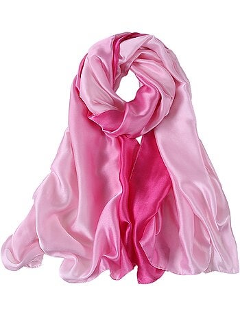 Étole de Soie Light Pink Dark Pink Duo