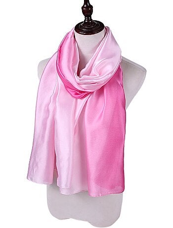 Étole de Soie Light Pink Dark Pink Duo