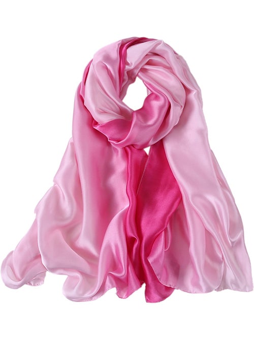Étole de Soie Light Pink Dark Pink Duo - Kiabi