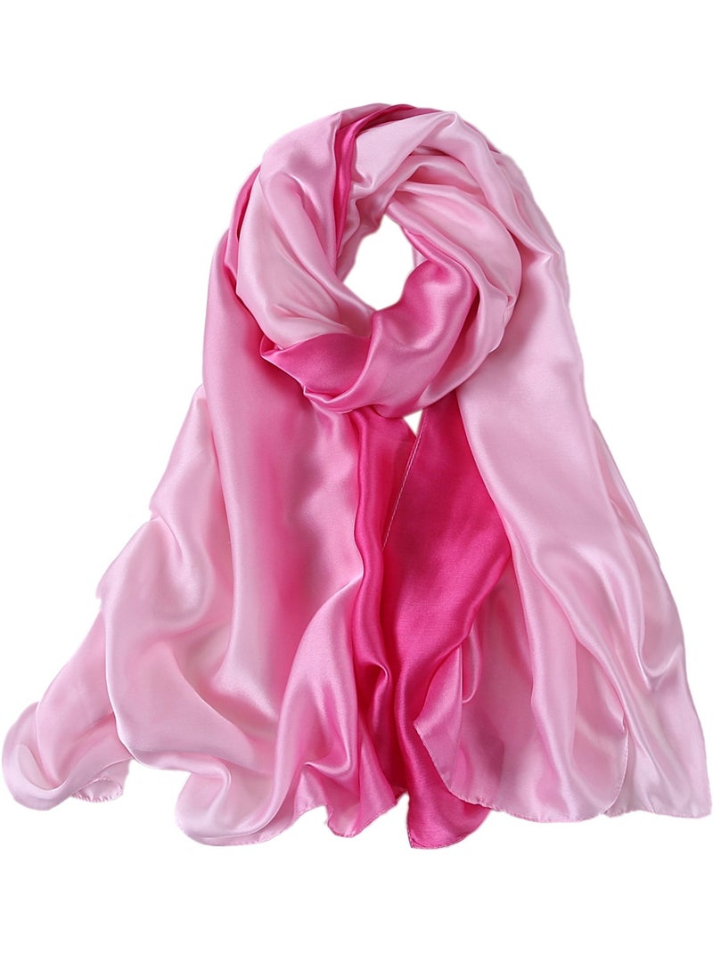 Étole de Soie Light Pink Dark Pink Duo Rose - Kiabi